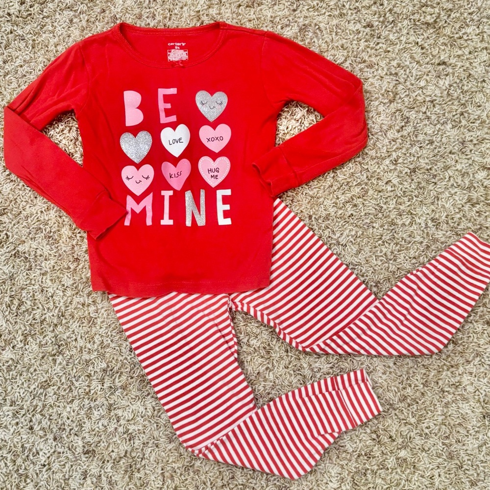 Carter's Red and White Heart Pajama Set